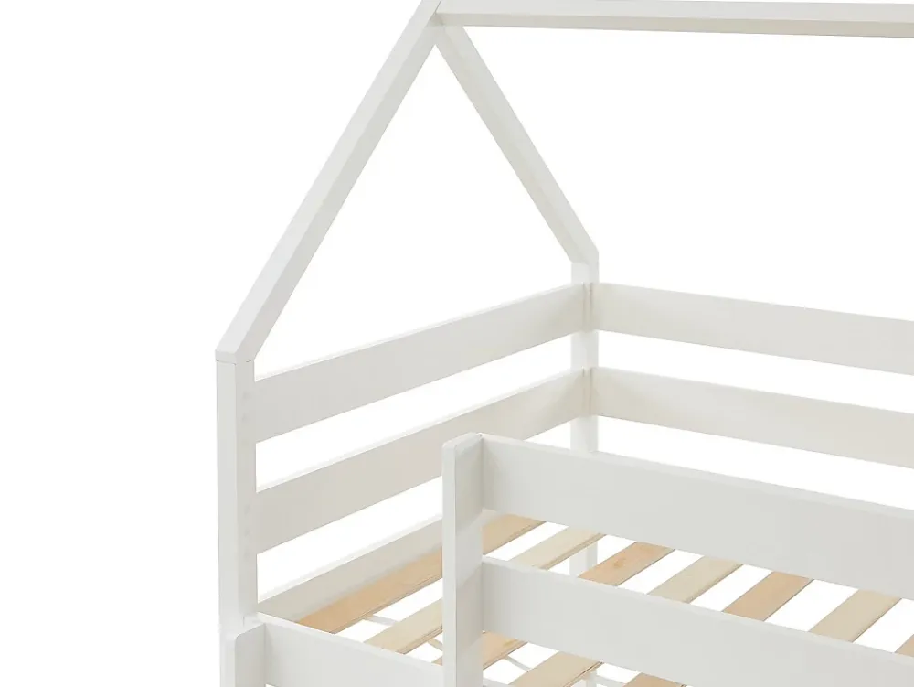 Vente-unique Lits superposés cabane 2 x 90 x 190 cm - 2 tiroirs - Pin - Blanc - CHORI*Enfant Lit Enfant