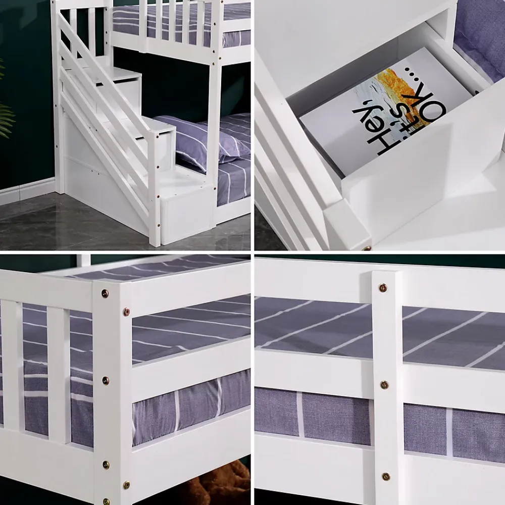 Happy Garden Lits superposés pour enfants 190x90cm blanc CELESTINE -*Enfant Lit Enfant