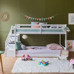 Happy Garden Lits superposés pour enfants 190x90cm blanc CELESTINE -*Enfant Lit Enfant