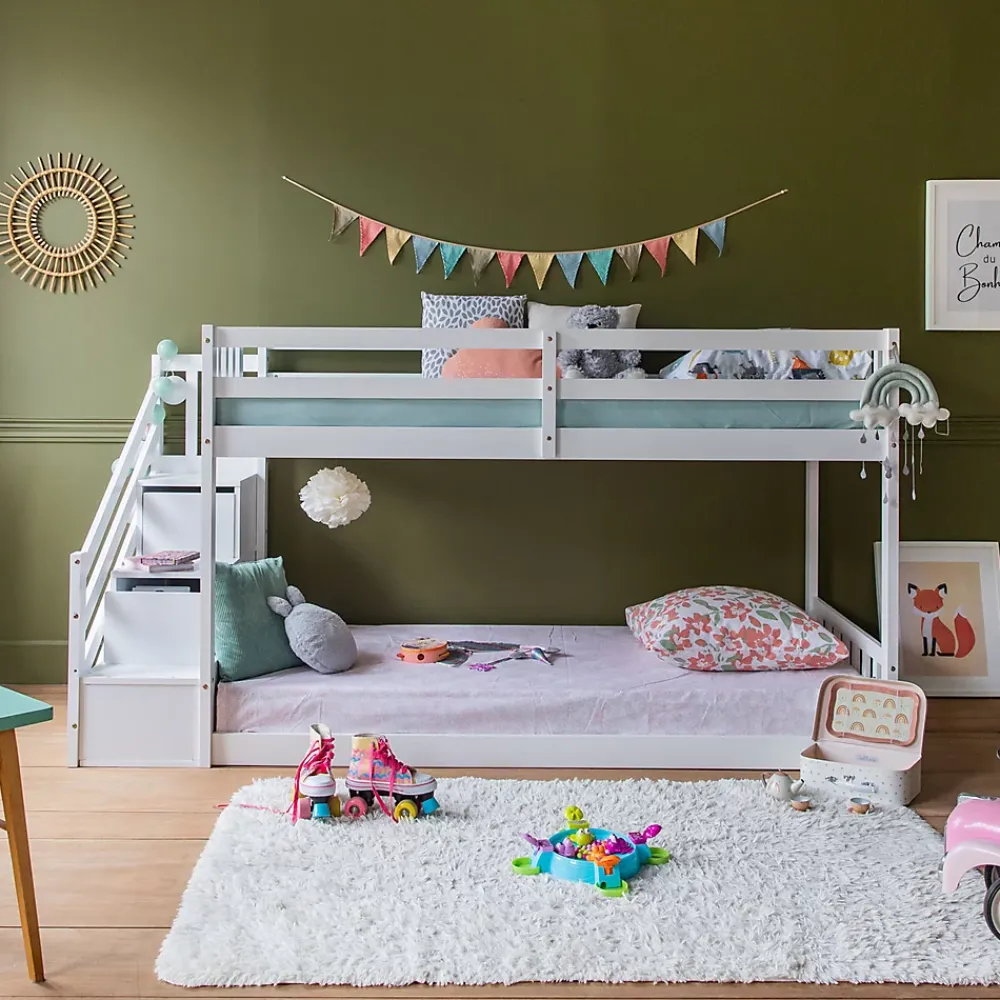 Happy Garden Lits superposés pour enfants 190x90cm blanc CELESTINE -*Enfant Lit Enfant