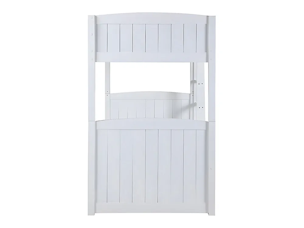 Vente-unique Lits superposés séparables ANCHISE II - 2 x 90 x 190 cm - Avec rangements - Pin blanc*Enfant Lit Enfant