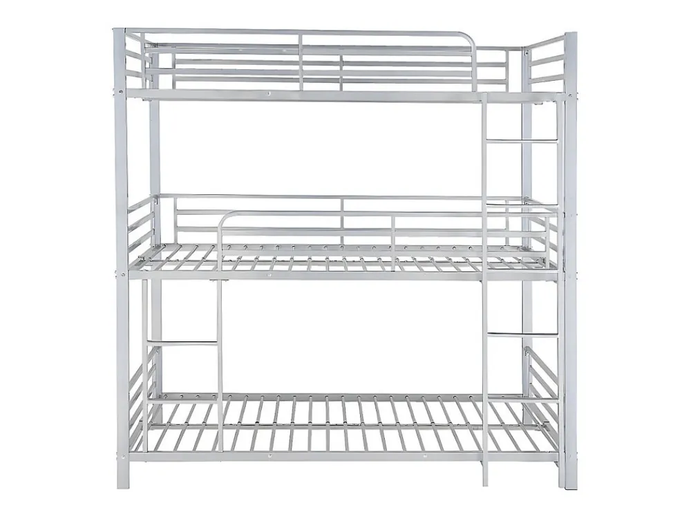 Lits superposés triple 3 x 90 x 190 cm - Métal - Argent - ELOUAN III>Vente-unique Clearance