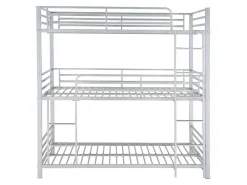 Lits superposés triple 3 x 90 x 190 cm - Métal - Argent - ELOUAN III><noscript><img width=