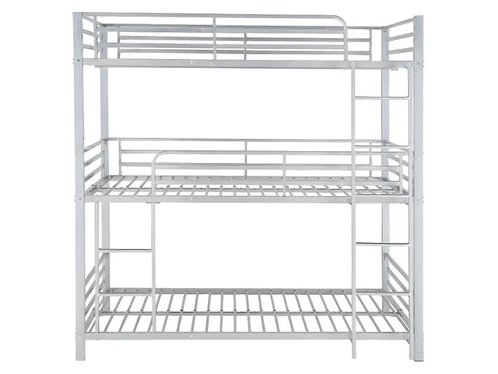 Lits superposés triple 3 x 90 x 190 cm - Métal - Argent - ELOUAN III>Vente-unique Clearance