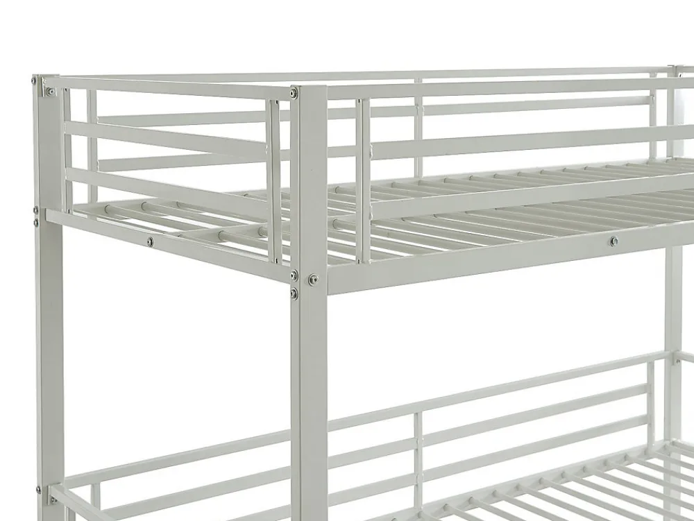 Lits superposés triple 3 x 90 x 190 cm - Métal - Blanc + Matelas - ELOUAN III>Vente-unique New