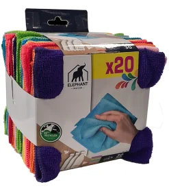 Lot 20 lavettes microfibre Eléphant l.30 x L.30cm multicolore>Elephant Hot