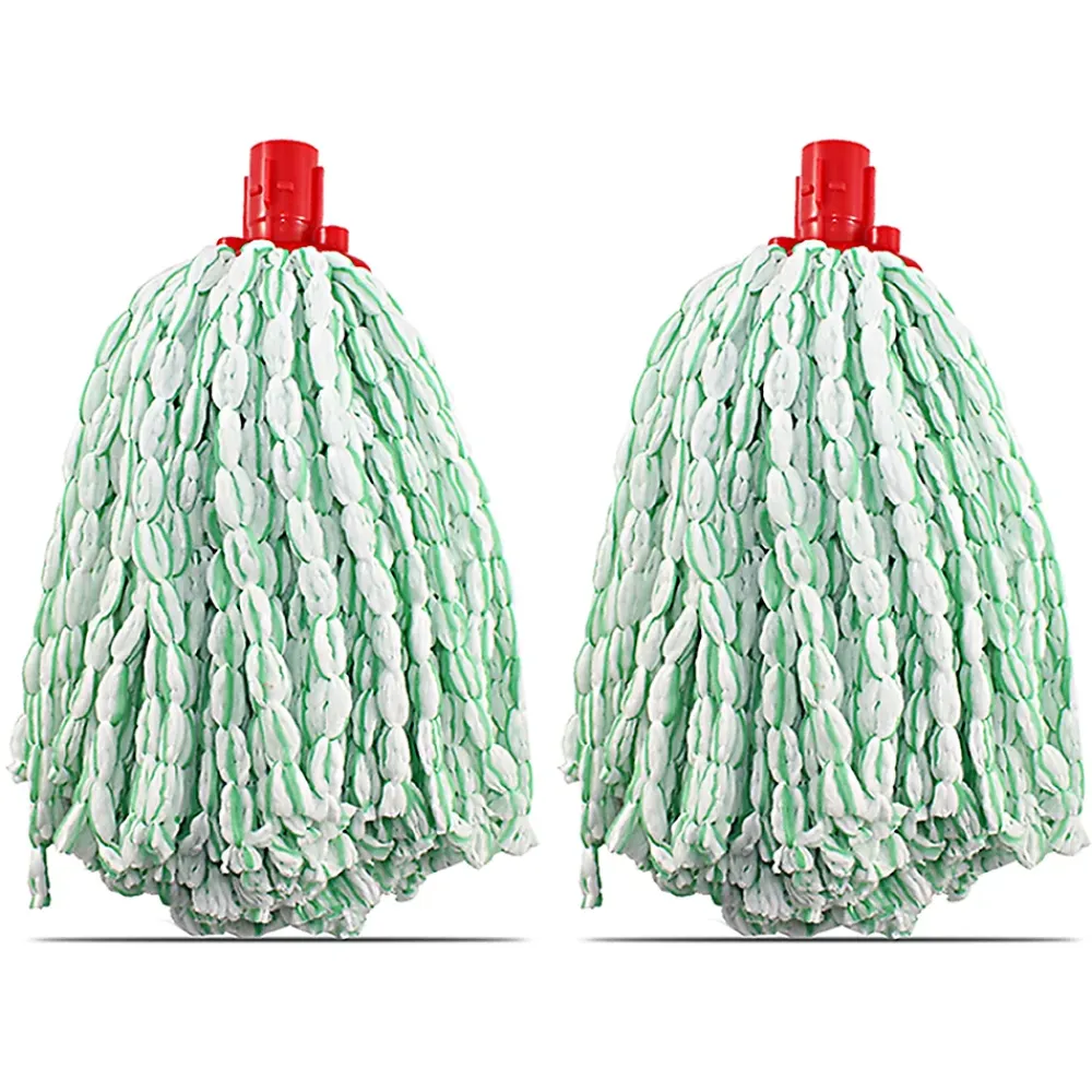 Juanio Lot 2 mop, serpillère à franges pour balai, recharge vadrouille, tête de rechange de balai en microfibre super absorbante- H 30 cm* Serpillère