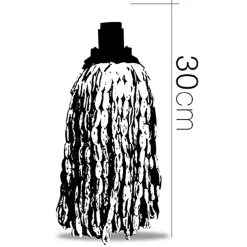Juanio Lot 2 mop, serpillère à franges pour balai, recharge vadrouille, tête de rechange de balai en microfibre super absorbante- H 30 cm* Serpillère