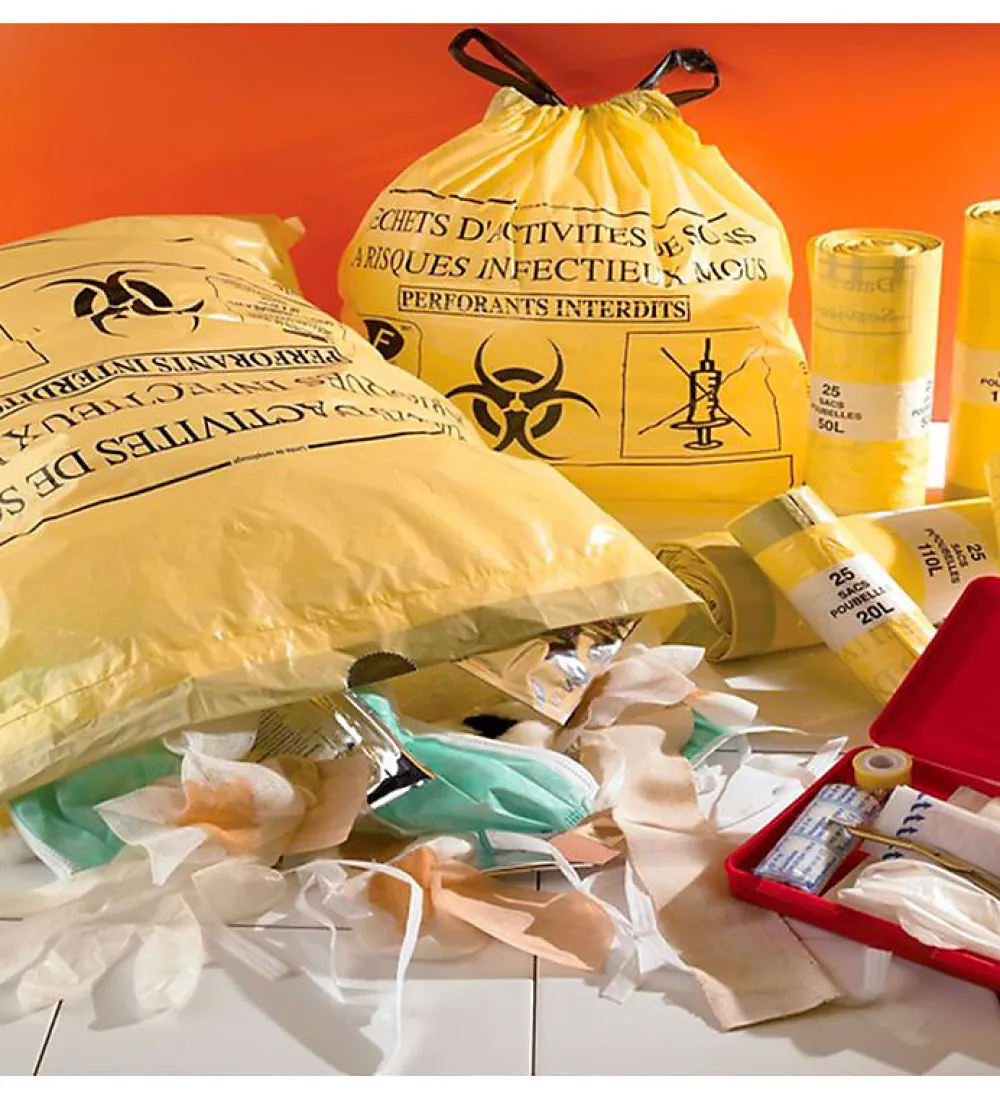 Lot 500 Sacs DASRI Jaune pour déchets à risques infectieux 15L 20L 100L Litres Taille - 100L-DASRI>Pro Et Discount Best