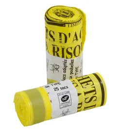 Lot 500 Sacs DASRI Jaune pour déchets à risques infectieux 15L 20L 100L Litres Taille - 20L-DASRI><noscript><img width=