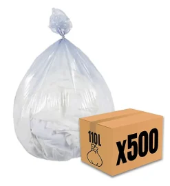 Lot 500 sacs poubelle à déchet Rouleaux de 20L 30L 50L 100L 110L 130L Litres Taille - 110L-TRANSP>Pro Et Discount Discount