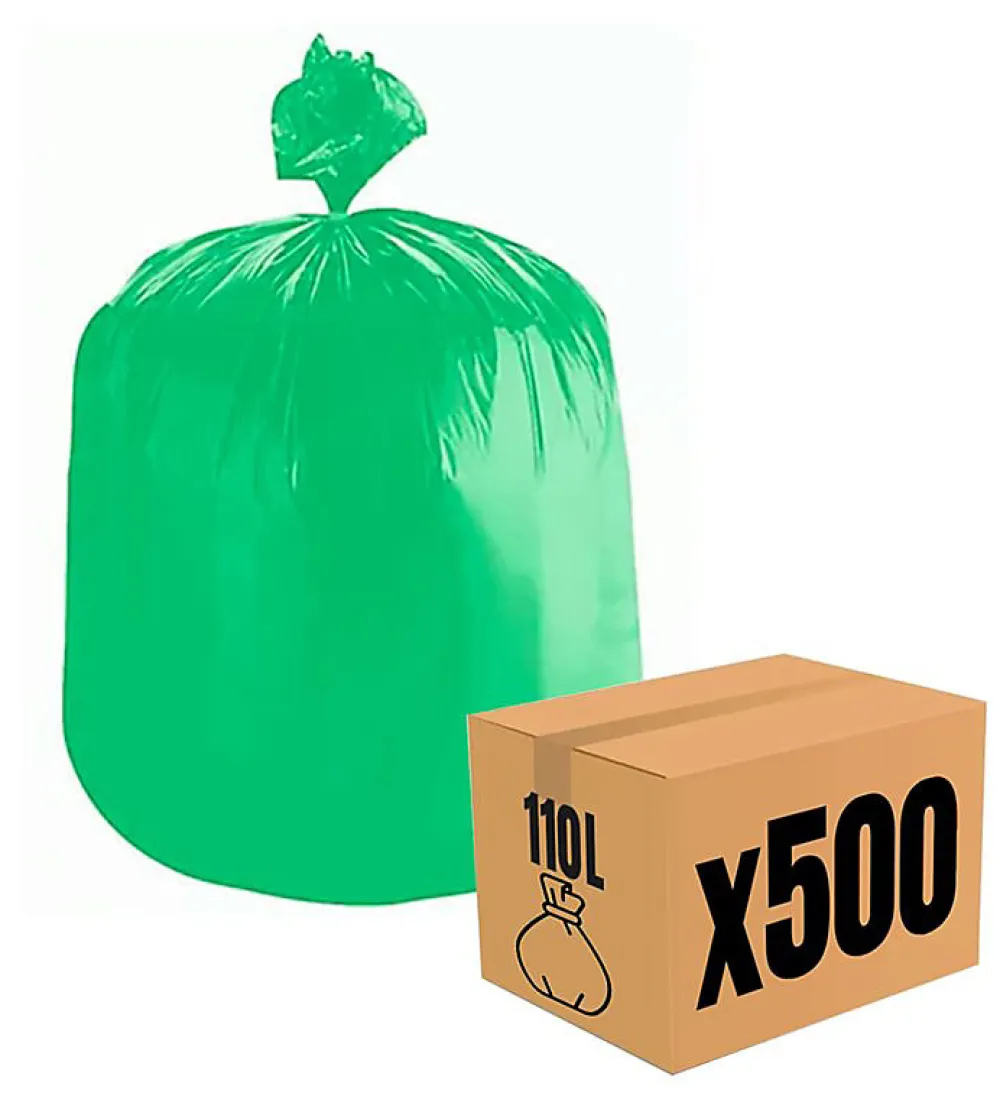 Lot 500 sacs poubelle à déchet Rouleaux de 20L 30L 50L 100L 110L 130L Litres Taille - 110L-VERT>Pro Et Discount New