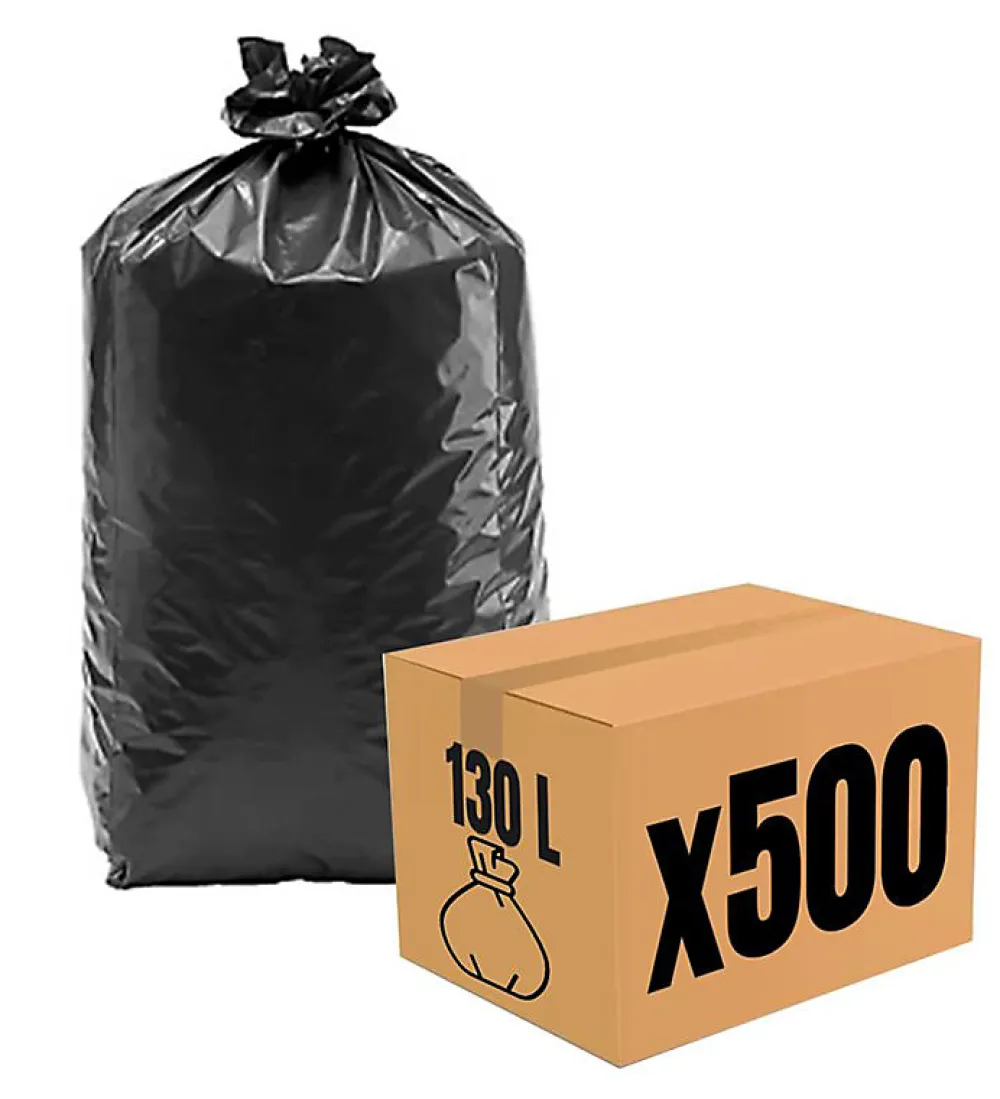 Lot 500 sacs poubelle à déchet Rouleaux de 20L 30L 50L 100L 110L 130L Litres Taille - 130L-NOIR>Pro Et Discount Clearance