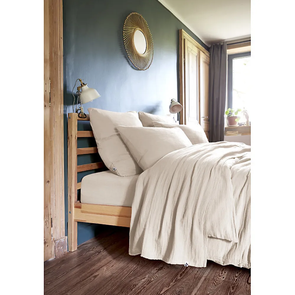 Meubletmoi Lot 2 taies d'oreillers 60x60 cm double gaze de coton écru - PEPA 1* Taie D'Oreiller