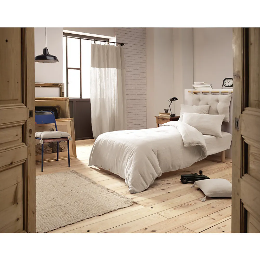 Meubletmoi Lot 2 taies d'oreillers 60x60 cm double gaze de coton écru - PEPA 1* Taie D'Oreiller