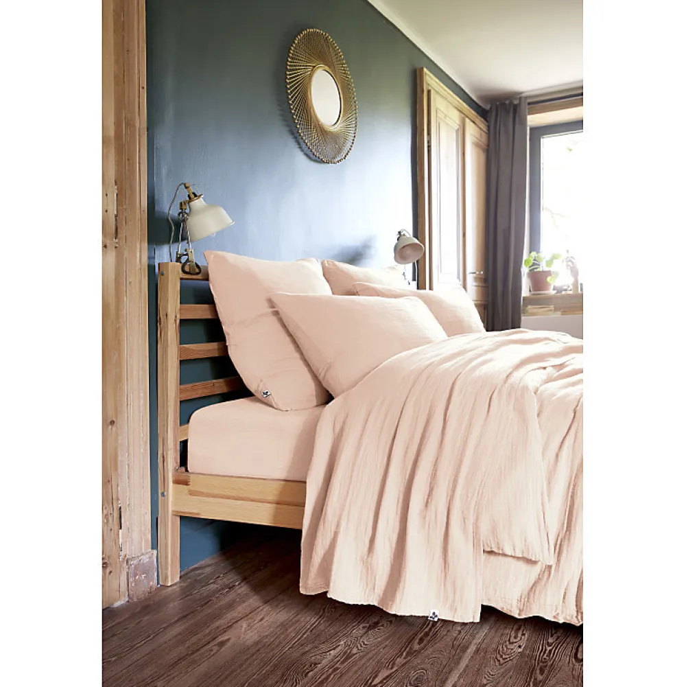 Lot 2 taies d'oreillers 50x70 cm double gaze de coton rose - PEPA 2>Meubletmoi