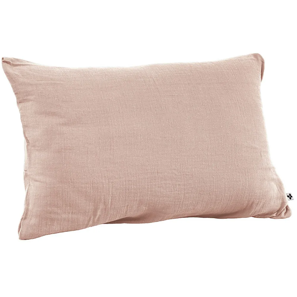 Lot 2 taies d'oreillers 50x70 cm double gaze de coton rose - PEPA 2>Meubletmoi
