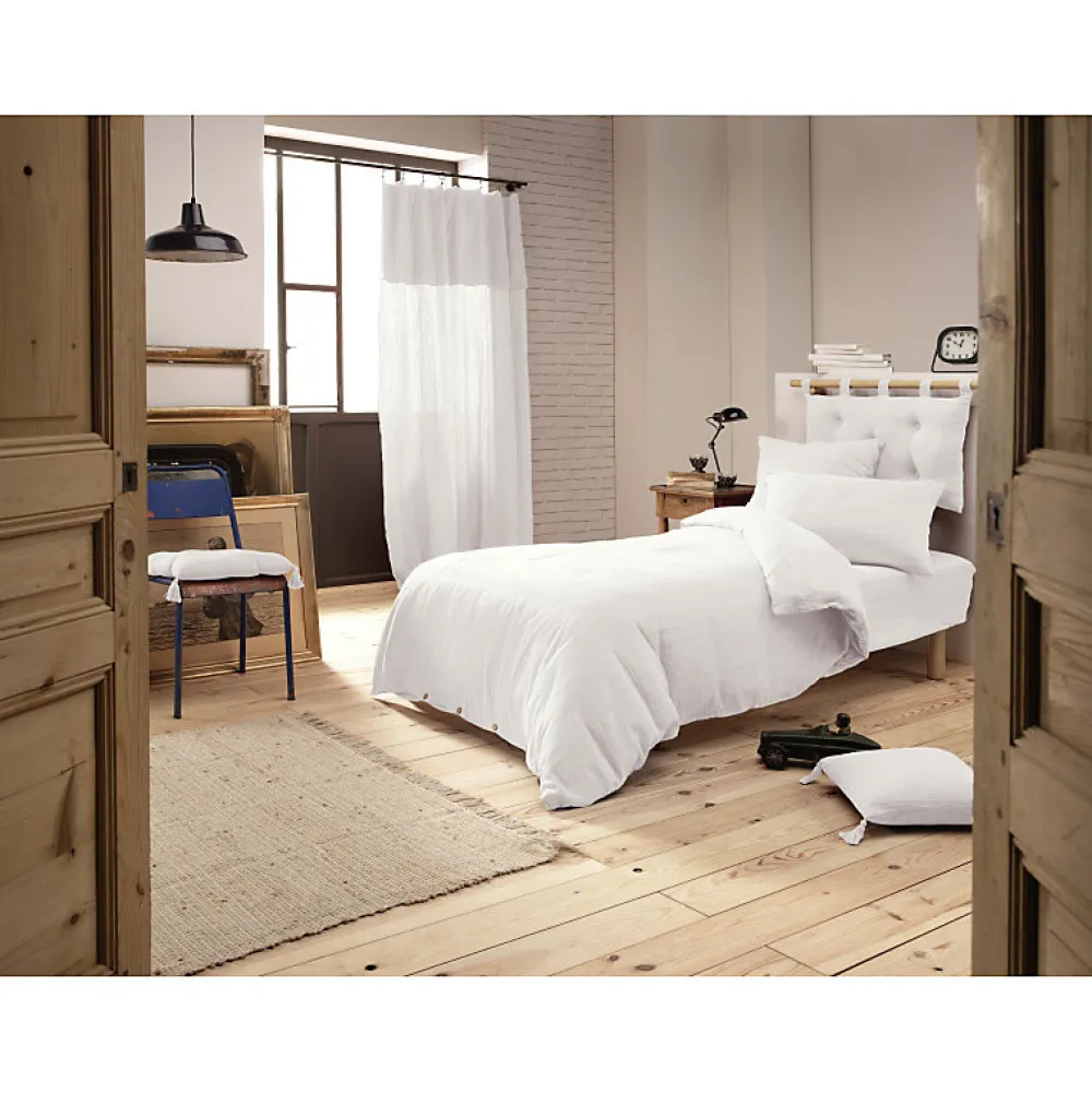 Meubletmoi Lot 2 taies d'oreillers 60x60 cm double gaze de coton blanc - PEPA 1* Taie D'Oreiller
