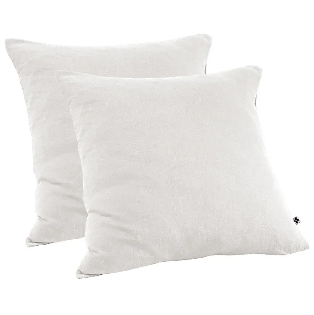 Meubletmoi Lot 2 taies d'oreillers 60x60 cm double gaze de coton blanc - PEPA 1* Taie D'Oreiller