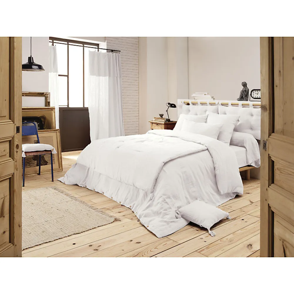 Meubletmoi Lot 2 taies d'oreillers 60x60 cm double gaze de coton blanc - PEPA 1* Taie D'Oreiller