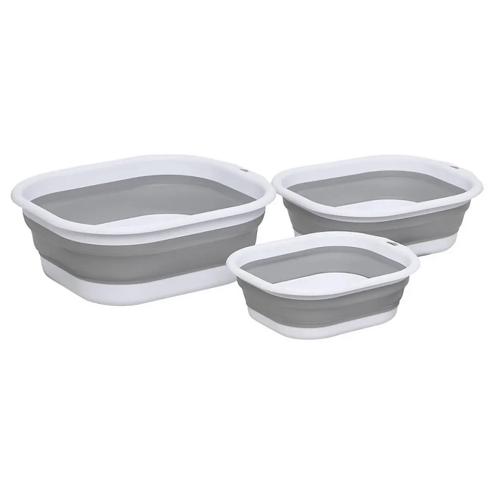 Lot de 3 Bassines Retractable Grises 3+5+10L - Gris->5Five Sale