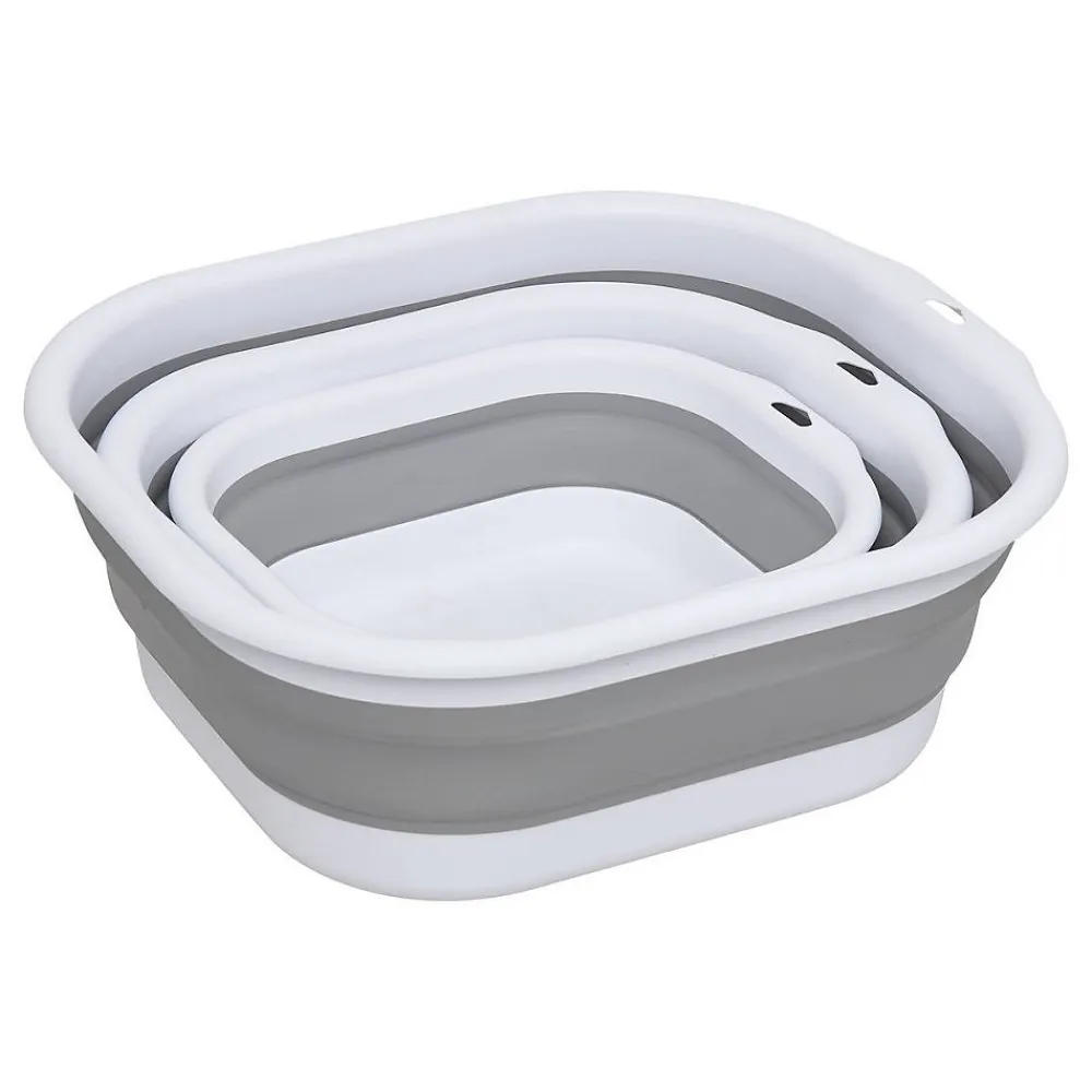 Lot de 3 Bassines Retractable Grises 3+5+10L - Gris->5Five Sale