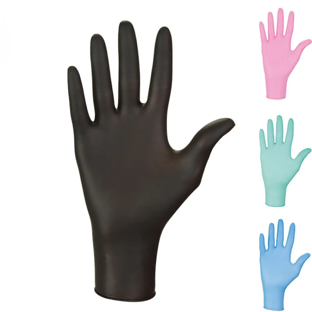 Lot de 2 boites de 100 gants en nitrile jetables - non poudrés - Taille S - Noir ->Vivezen Hot