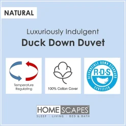 Homescapes Lot de 2 Couettes de Luxe 4 saisons en duvet de canard 9 + 4.5 Tog, 135 x 200 cm -* Couette
