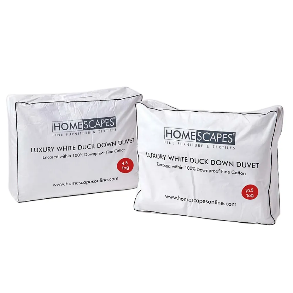 Homescapes Lot de 2 Couettes de Luxe 4 saisons en duvet de canard 10.5 + 4.5 Tog, 230 x 220 cm -* Couette