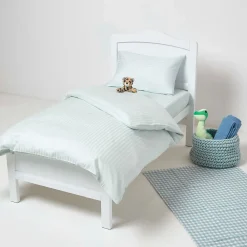 Lot de 2 draps housse lit bébé en coton égyptien 330 fils bleu, 70 x 140 cm ->Homescapes Clearance