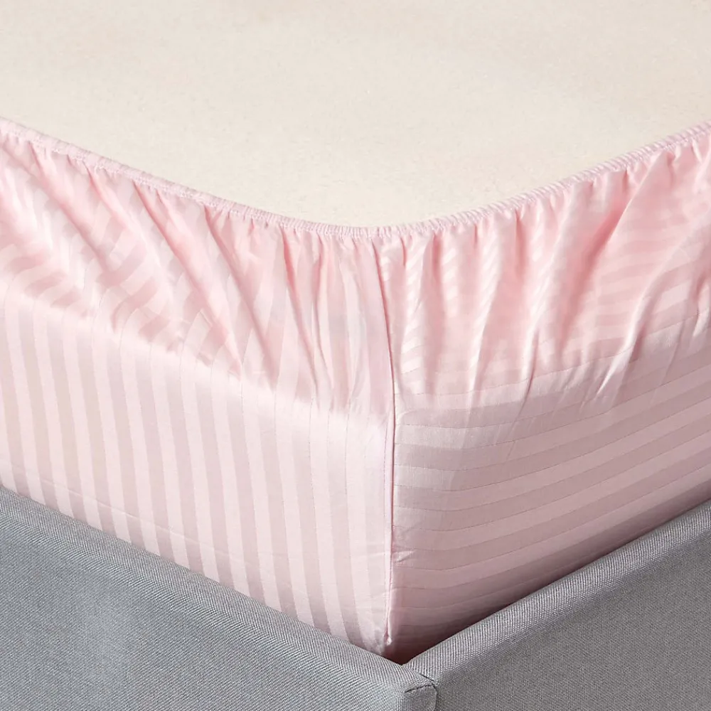 Lot de 2 draps housse lit bébé en coton égyptien 330 fils rose, 60 x 120 cm ->Homescapes Outlet