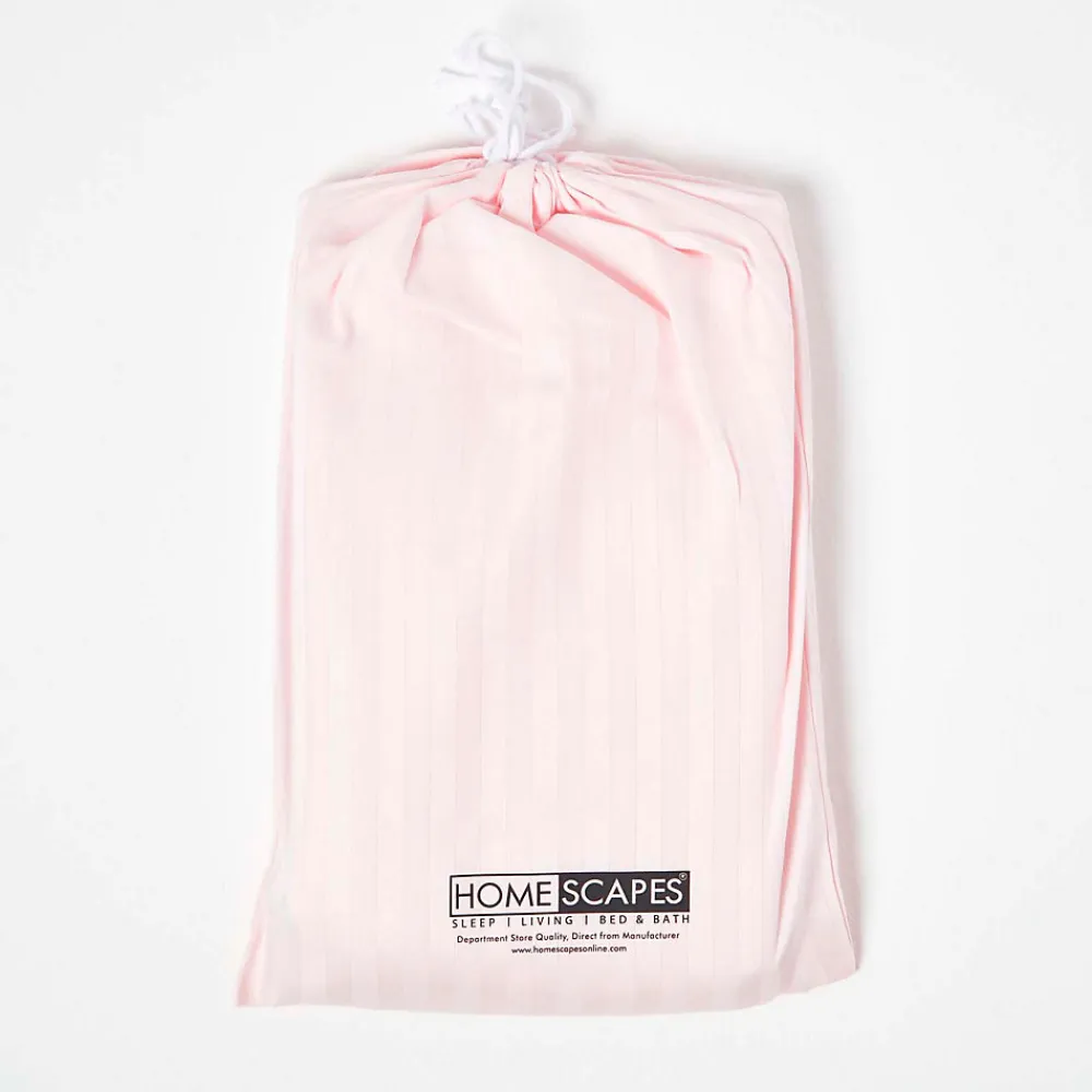 Lot de 2 draps housse lit bébé en coton égyptien 330 fils rose, 60 x 120 cm ->Homescapes Outlet