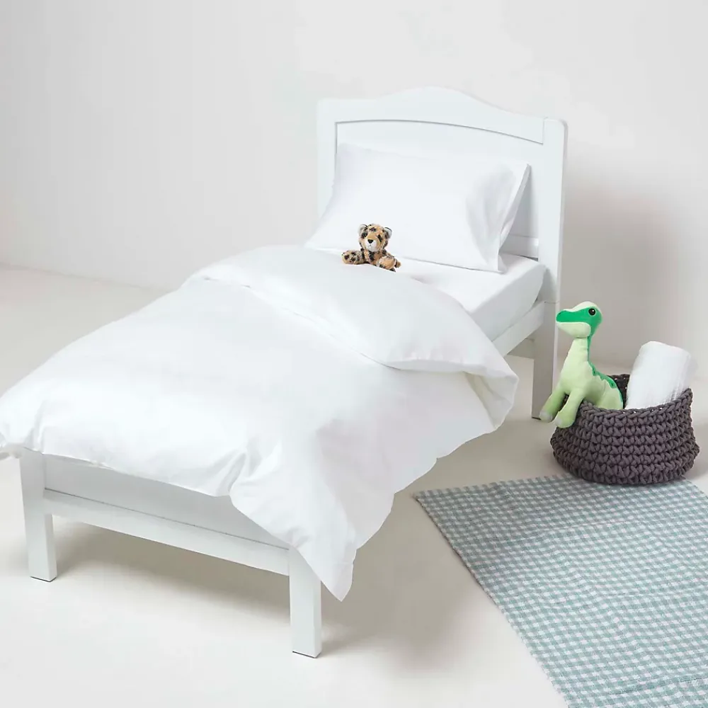 Homescapes Lot de 2 draps housse lit bébé en coton égyptien bio 400 fils blanc, 70 x 140 cm -* Drap Housse|Drap Housse