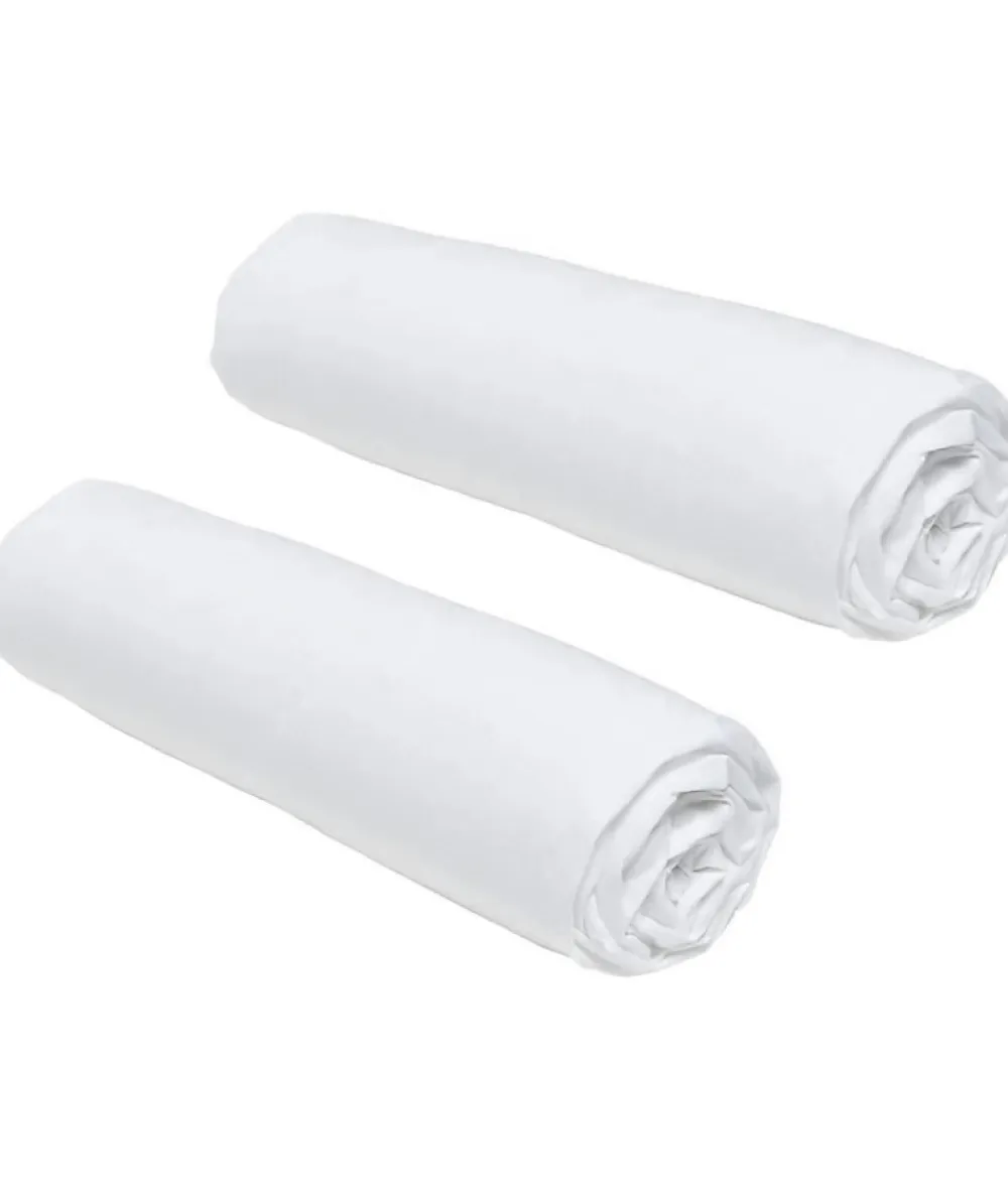 Todays Tools Lot de 2 draps housses TODAY Essential - 90 x 190 cm - 1 personne - 100% Coton - Craie* Drap Housse|Drap Housse