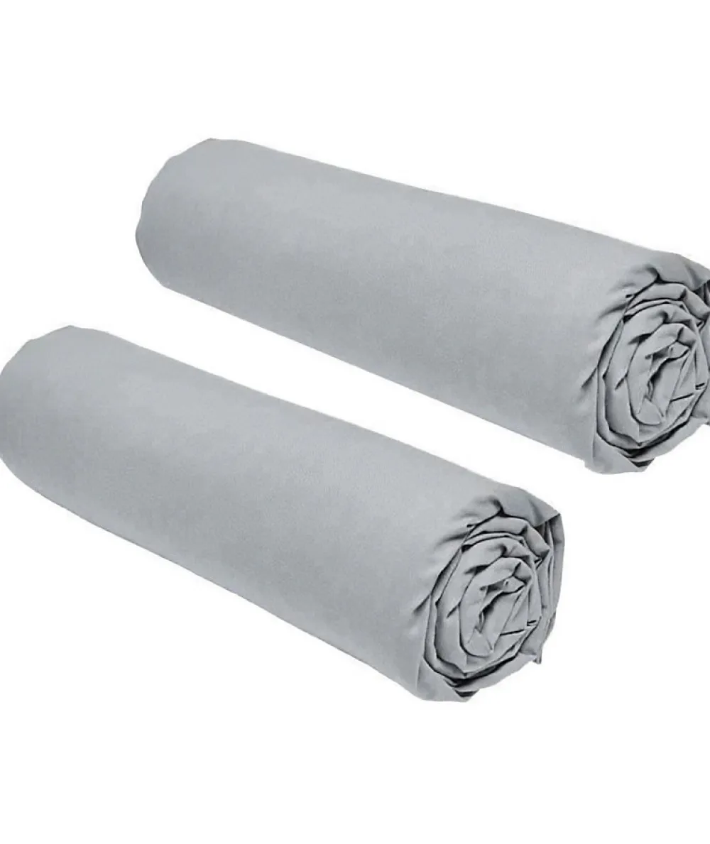 Lot de 2 draps housses TODAY Essential - 160 x 200 cm - 2 personnse 100% Coton - Acier>Todays Tools Sale