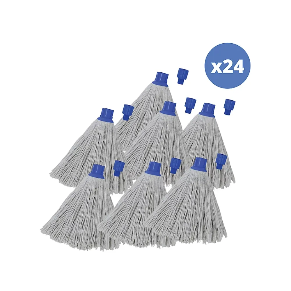 MSV Lot de 24 franges en viscose bleu* Serpillère