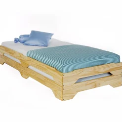 Idimex Lot de 2 lits superposables RONNY en pin, 90 x 200 cm, vernis naturel* Lit Avec Rangement