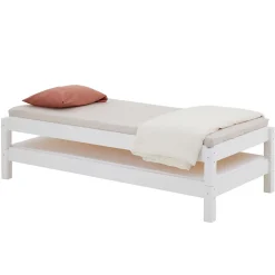 Lot de 2 lits superposables 80x190 cm RINO en pin massif lasuré blanc>Idimex Sale