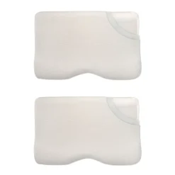 Inphysio Lot de 2 oreillers avec taies d'oreiller en bambou et taie d'oreiller en coton - Confort Plus* Oreiller Mémoire De Forme
