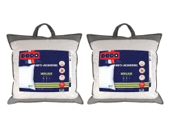 Dodo Lot de 2 oreillers anti allergies - 65x65 cm - ACTI PLUS II* Oreiller Mémoire De Forme