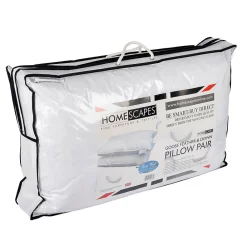 Lot de 2 oreillers en plumes et duvet d'oie, 50 x 75 cm -><noscript><img width=
