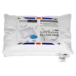 Homescapes Lot de 4 oreillers en plumes de canard, 50 x 75 cm -* Oreiller Moelleux