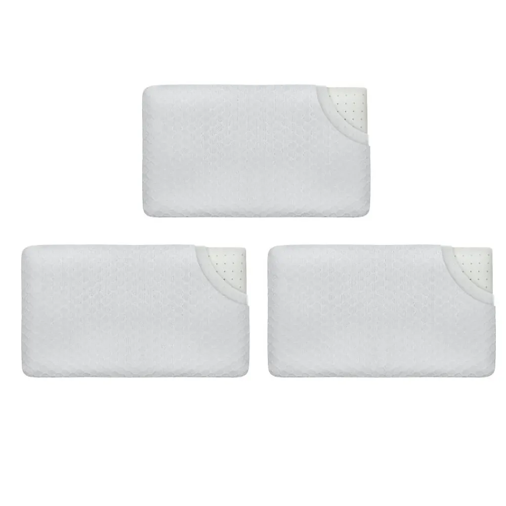 Inphysio Lot de 3 oreillers enfant respirant en tissu de bambou 50x30x5,5 -* Oreiller Mémoire De Forme