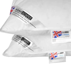 Homescapes Lot de 2 oreillers naturels en plumes et duvet de canard, 50 x 75 cm -* Oreiller Moelleux