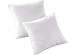 Lot de 2 oreillers recyclés 60 x 60 cm de DREAMEA - Enveloppe 100% microfibre - ROSA><noscript><img width=