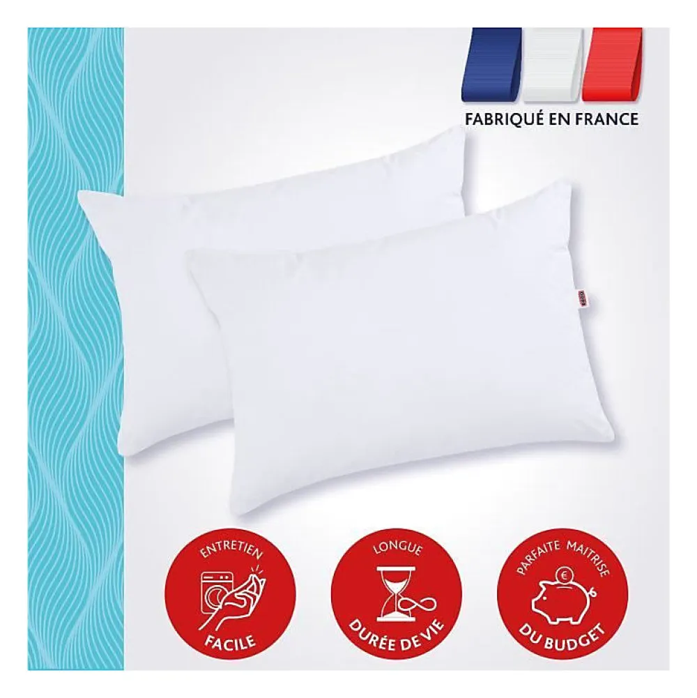 Lot de 2 oreillers Tendance 50x70 cm- 100% Polyester ->Dodo Best