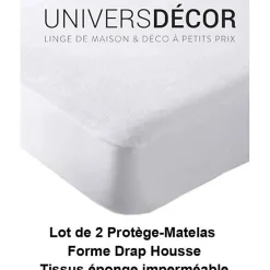 Univers Décor Lot de 2 Protèges matelas imperméable, absorbant et anti-acariens 160 x 200 cm* Protège Matelas