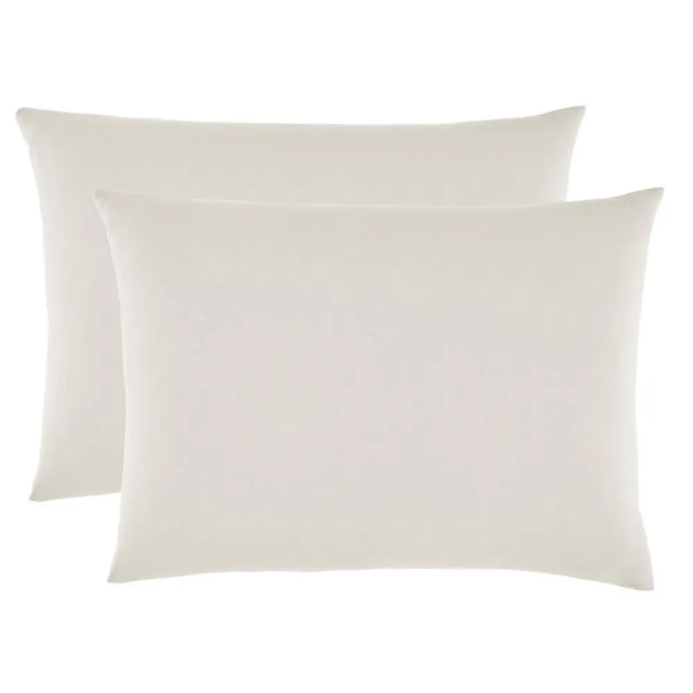Sleep Retreat Lot de 2 taies d'oreiller "Drift" pur coton teint lavé 57 fils/cm² toutes dimensions - Ecru - Taies d'oreiller 50 x 70 cm x 2* Taie D'Oreiller