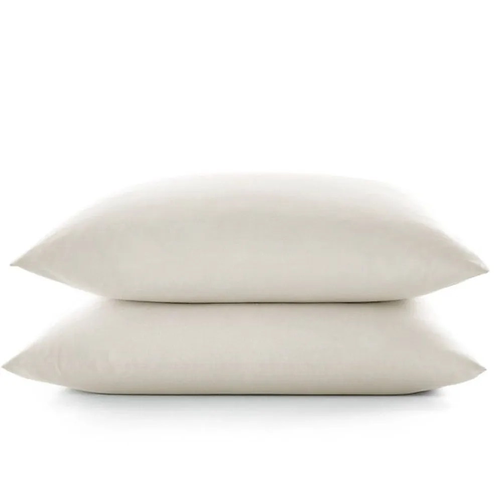 Sleep Retreat Lot de 2 taies d'oreiller "Drift" pur coton teint lavé 57 fils/cm² toutes dimensions - Ecru - Taies d'oreiller 50 x 70 cm x 2* Taie D'Oreiller