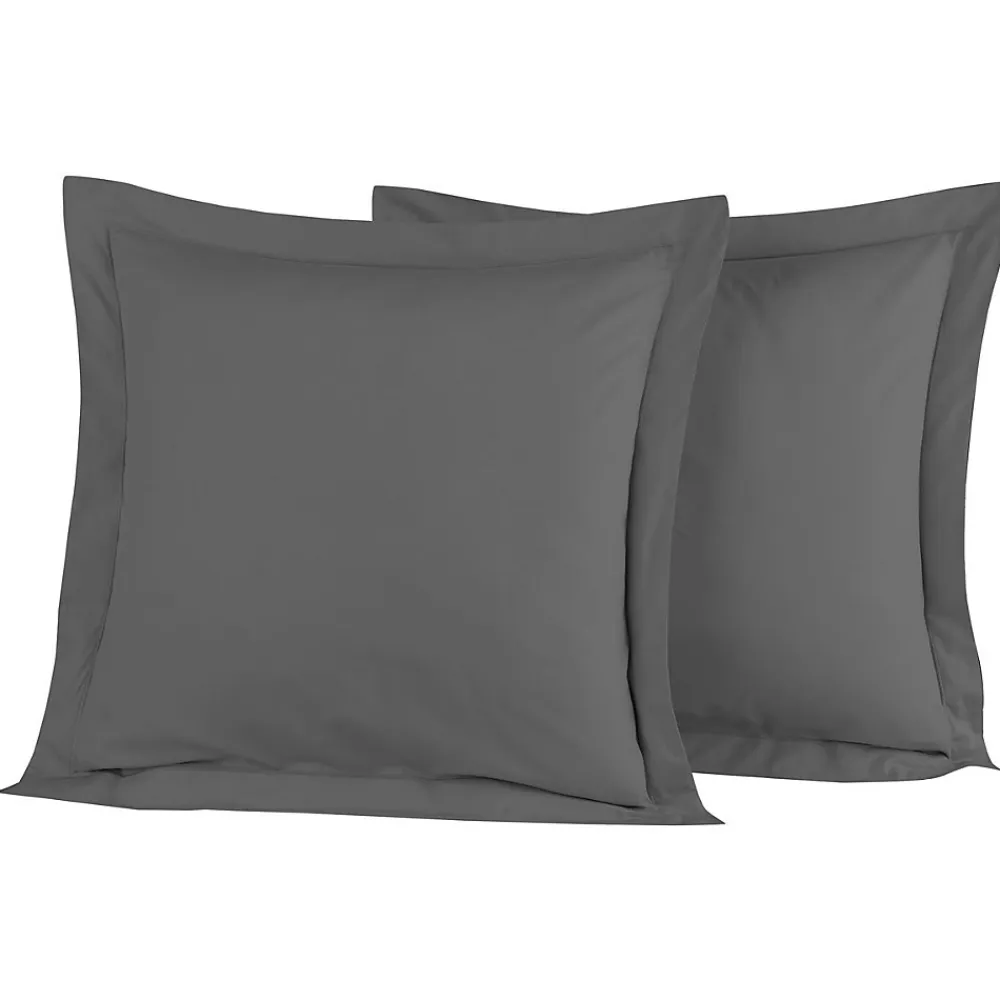 Sensei Maison Lot de 2 taies d'oreiller en percale de coton Galet 65x65 cm SOFT PERCALE* Taie D'Oreiller